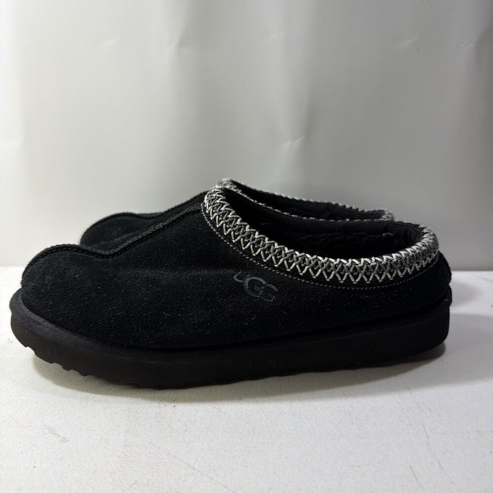 Ugg Shoes Womens Tasman Slipper Black Suede Split Toe Comfort Slip On Sz 10